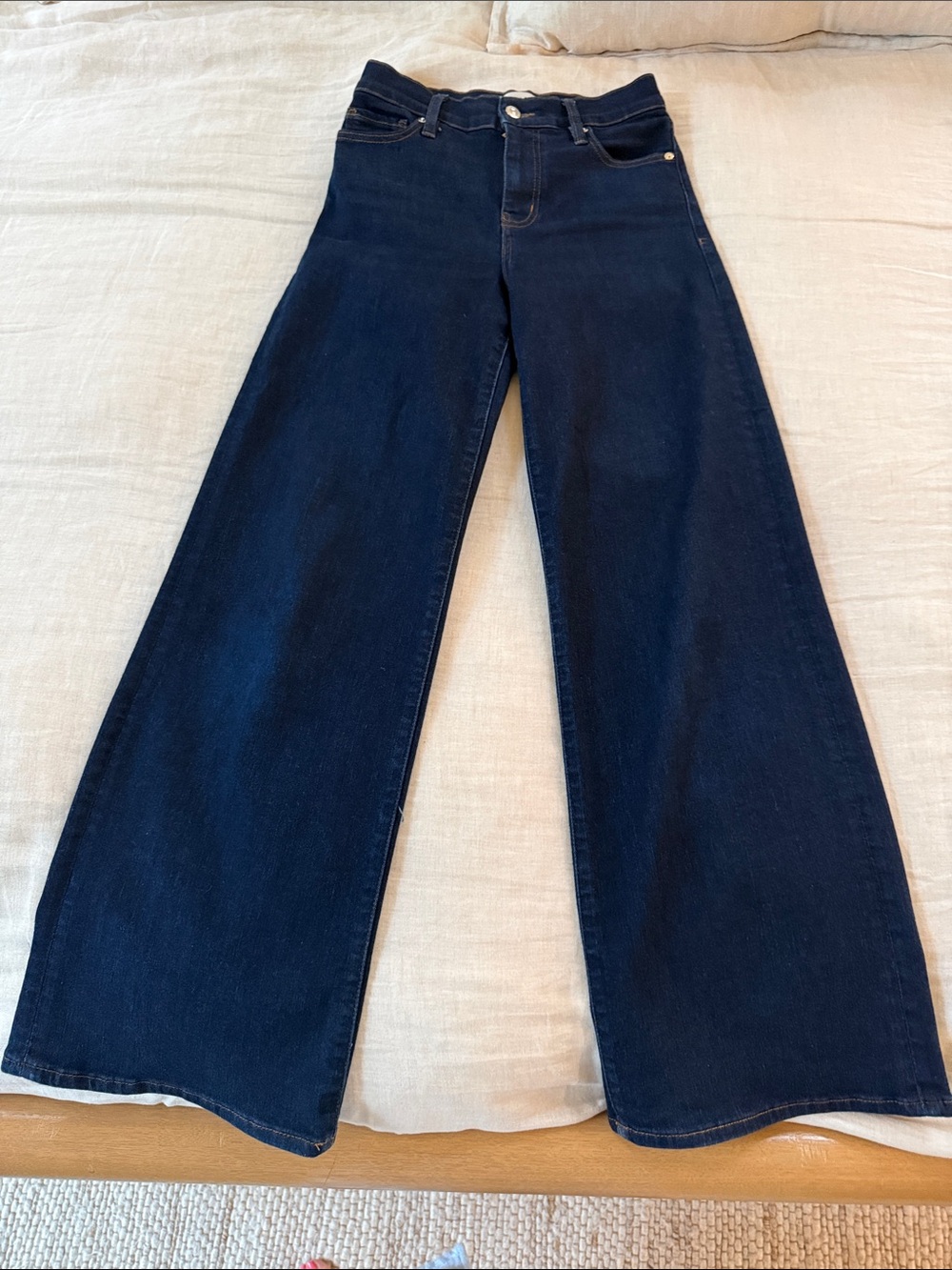 FRAME Palazzo Women's Dark Blue Wide Leg Jeans